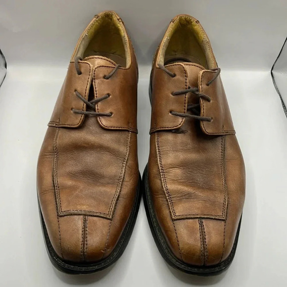 Florsheim Mens Oxford Dress‎ shoes 11D Leather Tan/Brown formal wedding event - Picture 1 of 12